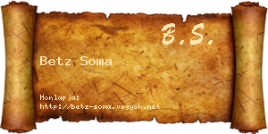 Betz Soma névjegykártya